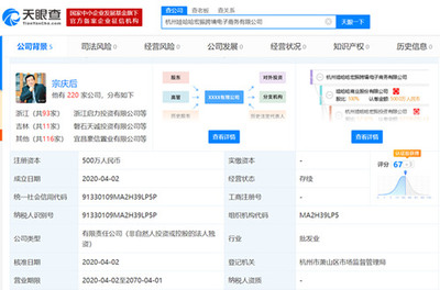 娃哈哈成立跨境電商公司,宗慶后任總經(jīng)理